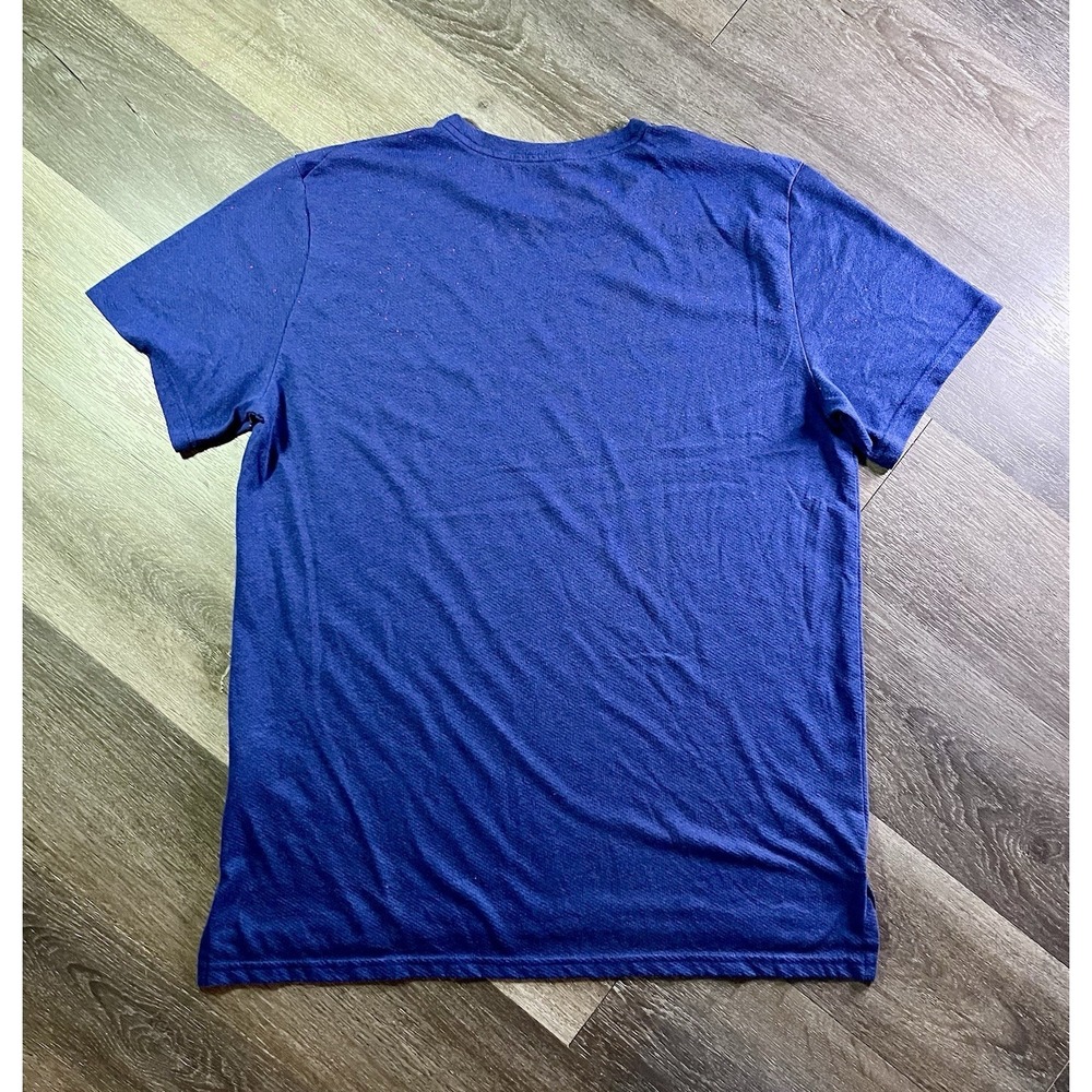 Nike Dri-Fit Swoosh Logo Blue Short Sleeve Polyester Blend T-Shirt Men's L - Picture 2 of 6